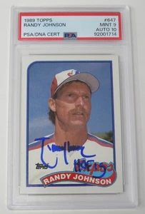 Tarjeta de novato Topps 1989 autógrafo firmado por Randy Johnson HOF # 647 PSA 10 automática - Imagen 1 de 6