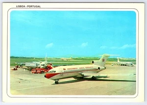 International Airport Lisbon Lisboa Portugal chrome Postcard CT29 - Picture 1 of 2