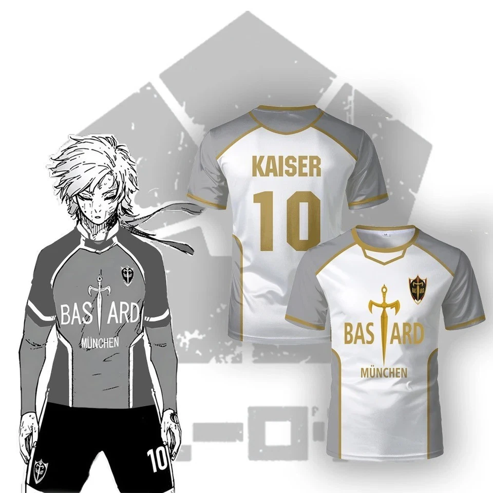 Blue Lock Trikot Jersey l Bastard München Isagi Kaiser Reo Ness Anime Fußball