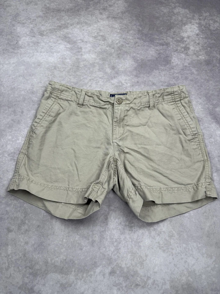 Pantalones Cortos North Face Para Mujer 6 Largos Caqui Beige Mezcla de Lino Informales Exterior Bolsillos Foto 1 de 4