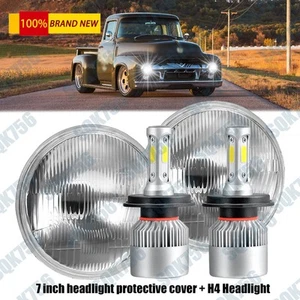 NEW Pair 7" Inch Round LED Headlights For Ford F1 1948 1949 1950 1951 1952 - Picture 1 of 16