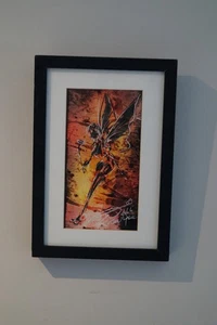 Striking Fantasy Fairy Art Print – Framed Gothic Wall Decor – Signed Artwork - Foto 1 di 3