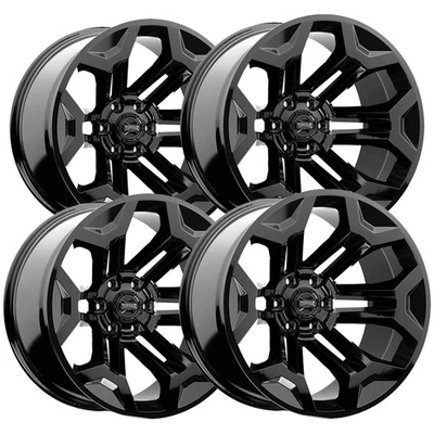 (Set of 4) Torque TW405C Pulse 22x11 6x5.5" -32mm Gloss Black Wheels Rims Foto 1 de 4