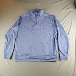 Peter Millar Sweater Men Large Purple 1/4 Zip Pullover Performance Golf AOP - Picture 1 of 15