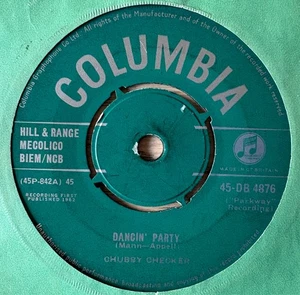 CHUBBY CHECKER DANCIN' PARTY 7" SINGLE COLUMBIA (1962) EX- POP GT BRITAIN - Picture 1 of 3