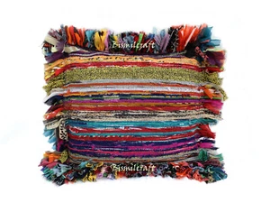 Chindi Cushion Cover, Square Pillow Cover, 26 x 26" unfilled Pillows - Picture 1 of 5