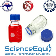 Glass Reagent Bottle Media Bottles PREMIUMBOROSILICATE Graduated with Screw Cap 
