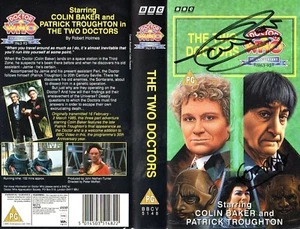Doctor Who: The Two Doctors VHS Cover Signed by COLIN BAKER & FRAZER HINES - Imagen 1 de 1