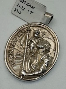 Ciondolo ovale medaglia San Cristoforo 1,5" - Foto 1 di 6