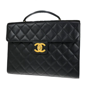 CHANEL CC Matelasse Business Hand Bag Grained Calfskin Leather BK GHW 645RK828 - Picture 1 of 18