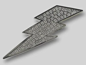 The Flash Belt Buckle Rhinestone Gunmetal Lightning Bolt Men Women Bling Cosplay - Picture 1 of 13