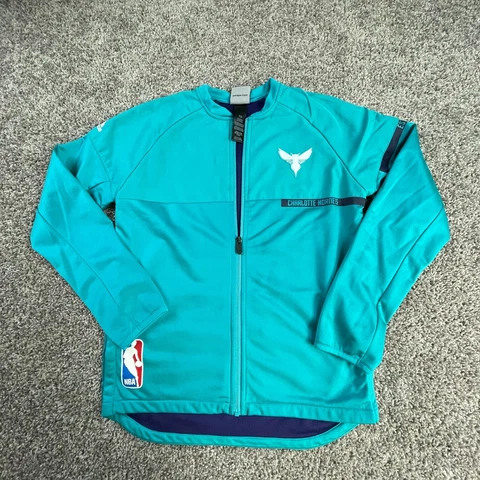 Charlotte Hornets Jacket Youth Large Blue Full Zip Logo Basketball NBA Mens * Cover