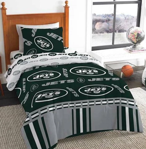 New York Jets NFL Rotary Twin Bed in a Bag Set Cover