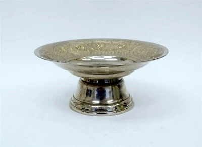 Vintage Z.Y. Plato de caramelo de plata India World Gift 7 1/2" B9278 Foto 1 de 4