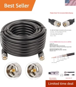 Professional-grade 35ft PL-259 Coaxial Cable for CB Radio – Secure Connection - Picture 1 of 8