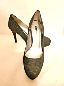 Woman's Sz 7 Black Evening-Out Elegant Glitter Pumps by FIONI NIGHT EUC - Picture 1 of 5