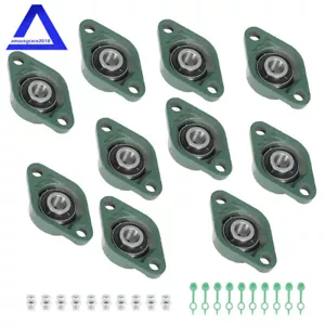 10 Stück UCFL202-10 Stehlager Flanschlager 5/8 Zoll Bohrung 2 Schrauben massive Basis - Bild 1 von 12