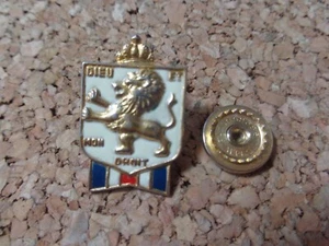 Antique WWI British "Dieu Et Mon Droit" Accessocraft Enamel Pin - Picture 1 of 3