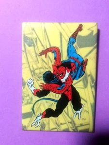 MARVEL Comics Group Nightcrawler VS Spider-Man Rectangle Pin Back vintage 1986 - Picture 1 of 3