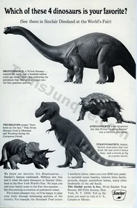 Sinclair Oil Dinosaurs Bronto Tricera 1965 anuncio impreso antiguo idea de regalo única (1843) - Imagen 1 de 1