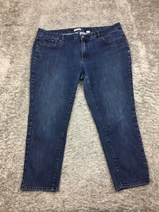 Cold Water Creek Skinny Ankle Jeans Womens Size 18 Blue Denim Plus Dark Wash - Picture 1 of 12