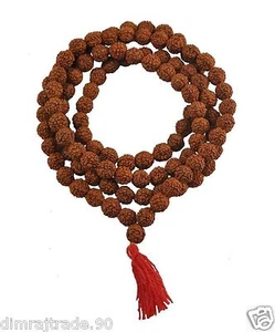 Rudraksha Mala 8 mm Perlen - 108+1 Perlen Japa / Mala 100% Natur RELIGIÖS Rosenkranz - Bild 1 von 2