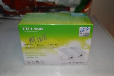 TP-Link AV500 Nano Powerline Adapter Starter Kit TL-PA4010KIT White Sealed NEW! - Image 1 of 4