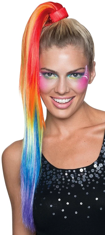 Peruca clipe rabo de cavalo cabelo fantasia vestido Halloween adulto fantasia acessório 4 CORES - Imagem 1 de 1