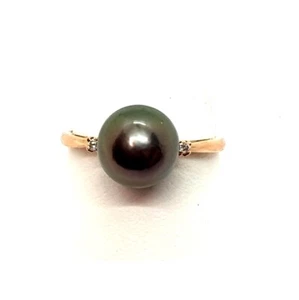 Anello Coscia in Oro Rosa, Perla Tahiti e Diamanti - Imagen 1 de 1