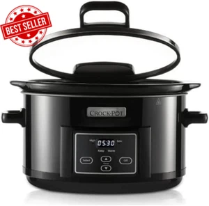 Digital Slow Cooker with Hinged Lid, Programmable Display, 4.7L (4 People), Keep - Picture 1 of 12