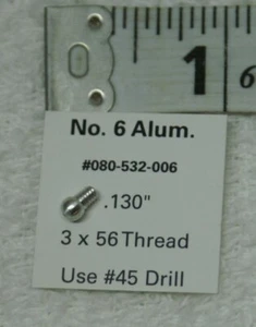 SN726 Aluminum Bead Front Sight No. #6 Shotgun .130" 3x56 Thread Use #45 Drill - Picture 1 of 2