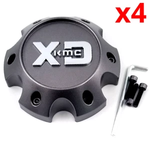 Set of 4 KMC XD Series Satin Grey 6 Lug Bolt On 6x5.5 Center Cap for XD834/XD835 - Picture 1 of 7