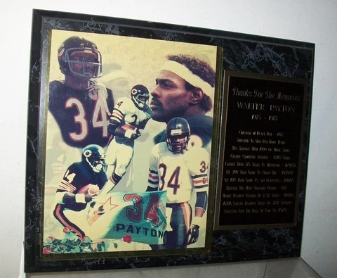 NFL CHICAGO BEARS WALTER PAYTON THANKS FOR THE MEMORIES PLAQUE Cover