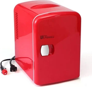 NEW Uber Portable Mini Fridge Cooler and Warmer Red for Drinks, Food, Cosmetics - Picture 1 of 14