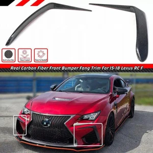FOR 15-18 LEXUS RC F CARBON FIBER FRONT BUMPER GARNISH AIR VENT FANG TRIM COVERS - Bild 1 von 11