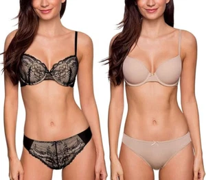 DORINA CHLOE-2PP Ligero Acolchado DEMI-Negro/Rubor-36C - Imagen 1 de 4
