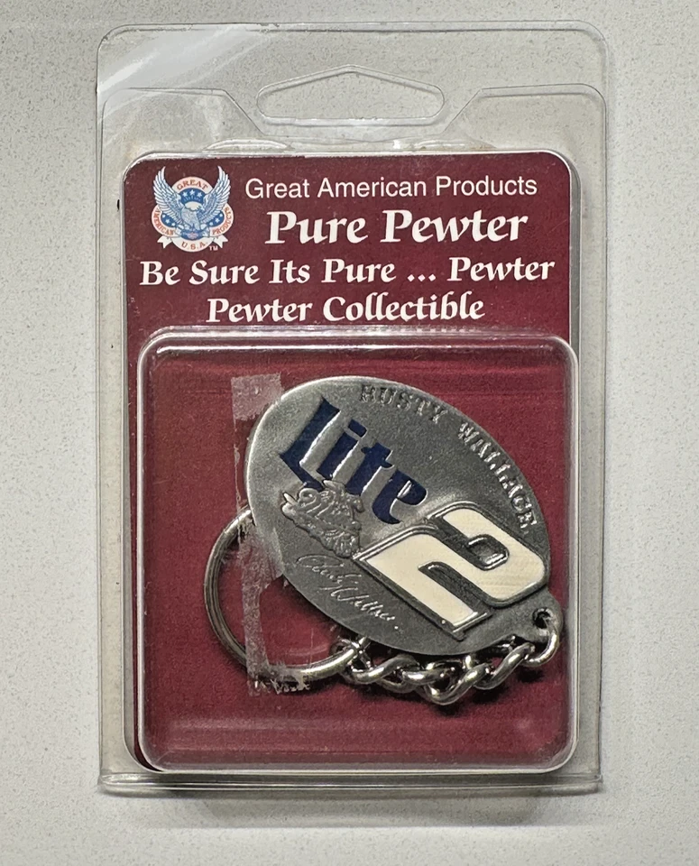 LLAVERO OXIDADO WALLACE NASCAR PELTRE PURO MILLER LITE 2, NUEVO EN CAJA E813 Foto 1 de 4