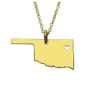 Collar Art Attack de acero inoxidable I Love Oklahoma - Imagen 1 de 2