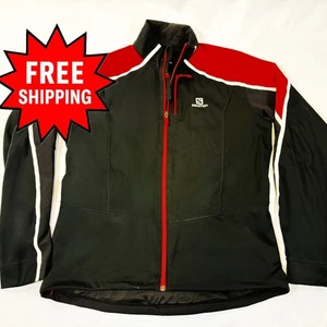 Giacca Softshell Salomon Uomo ClimaWind Full Zip Nero Rosso Taglia L Antivento - Foto 1 di 7