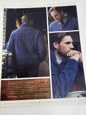 Donegal Mens Sweater Knitting Pattern Chest 40-62" Magazine Pages - Image 1 of 4