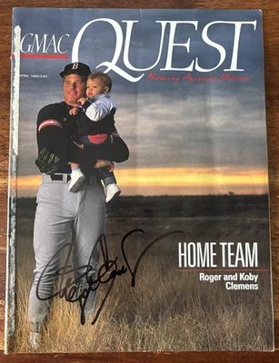 Roger Clemens (Apr-'88) Autographed Magazine Cover w/ Son - (Koby) "RARE" Unique - Image 1 of 4