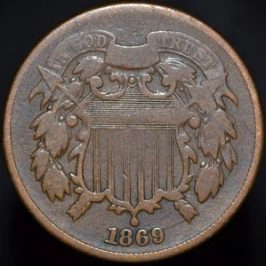 1869 2C Two Cent Piece - Picture 1 of 2