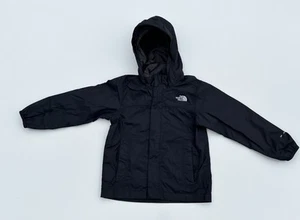The North Face boy's windproof rain jacket lightweight zip hood black sz Medium - Picture 1 of 5