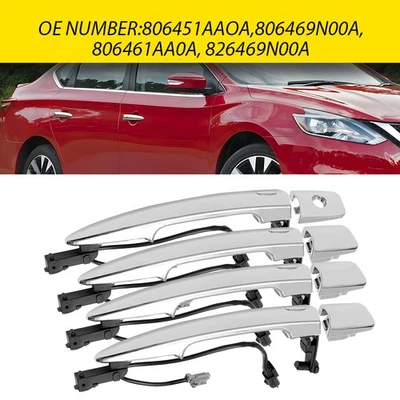 Manija de puerta 4 piezas para Nissan Sentra 2013-15/2009-14 Máxima exterior delantera+trasera Foto 1 de 4