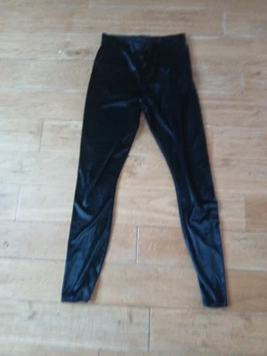 New Look Blacm Velour Leggings Size 10 - Image 1 of 2