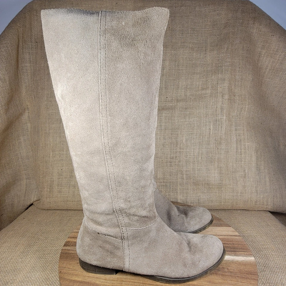 Botas hasta la rodilla de gamuza topo América Nine West vintage para mujer de cuero 8,5 M Foto 1 de 4