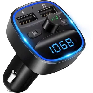 Transmisor FM Coche Adaptador Bluetooth Adaptador Inalámbrico de Música con 2 Puertos USB de Audio - Imagen 1 de 12
