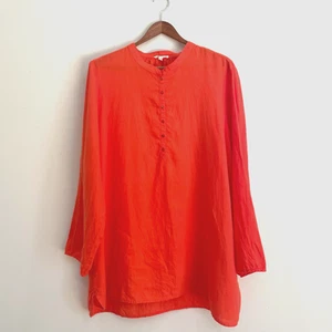 Eileen Fisher Top Damen Extra Large Koralle Bio Irish Leinen Lagenlook Tunika - Bild 1 von 12