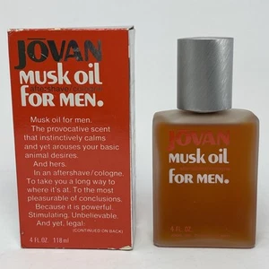 1973 JOVAN Musk Oil Aftershave Cologne 4 FL OZ Complete With Original Box - Picture 1 of 17