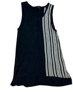 DKNY Donna Karan Etuikleid Gr. M schwarz weiß asymmetrisch gestreift Tank - Bild 1 von 9